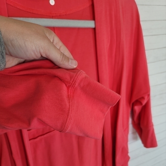 LULULEMON Namaste Wrap Cardigan in Coral Pink, sz 4 - Picture 4 of 12
